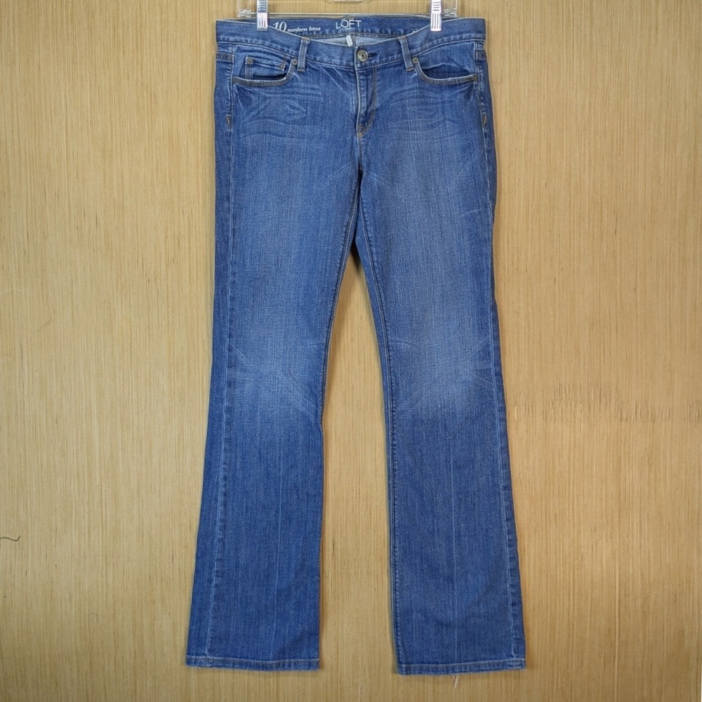 Ann Taylor Loft Modern Bootcut Jeans Womens 10 Medium Wash Blue Denim Stretch